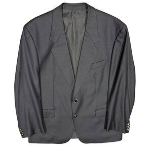 Baumler Vitale Barberis Canonico Blazzer Black Sport Coat Wool Italy 44R